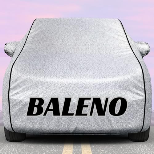 Image of Kings of Cover New Silver 100% Waterproof Baleno Car Cover | Polyester Car Body Cover for Rain & Sun | UV Protection, Dustproof, Scratch Resistant, Windproof, Heat Resistant, Custom Fit