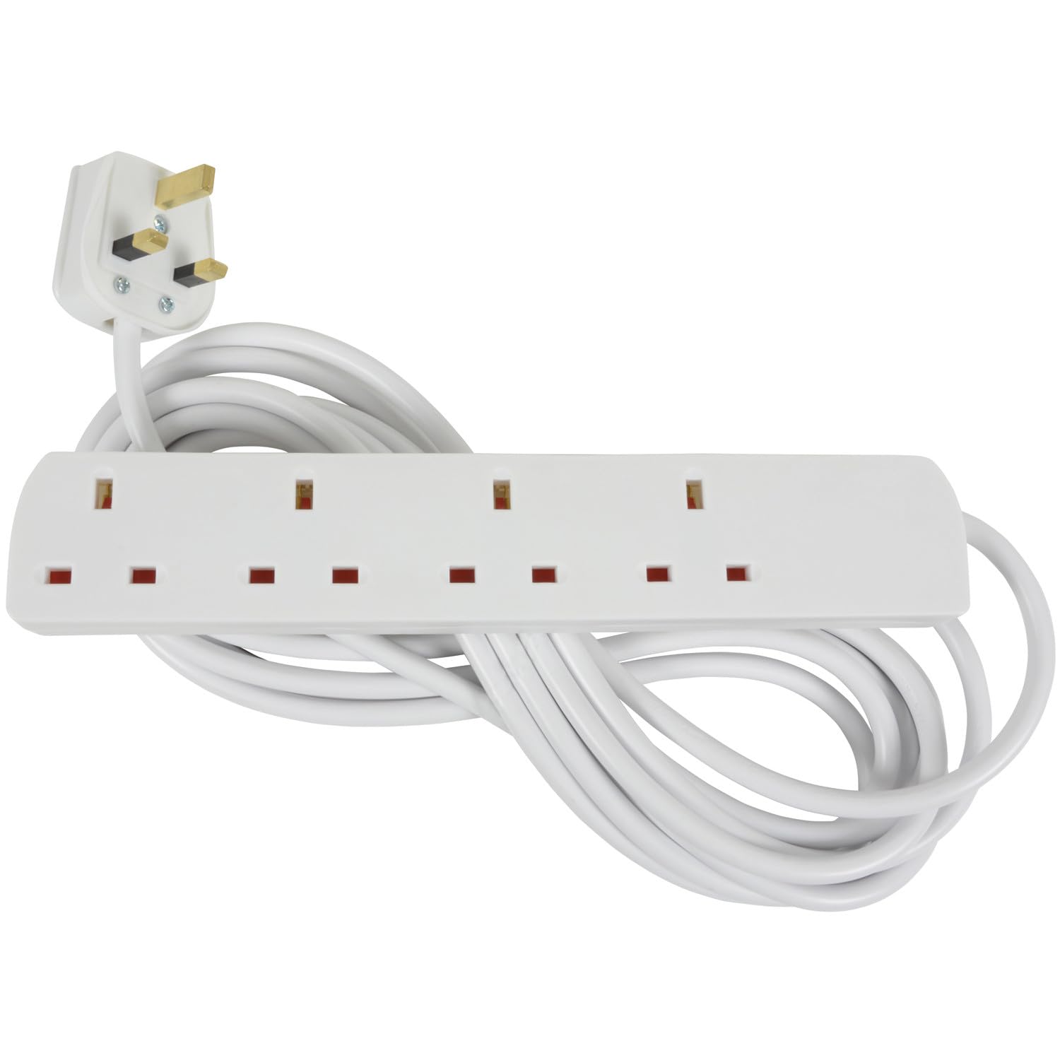 Netagon Mercury 13A 4 Gang 5M Uk Extension Lead- White from B&Q