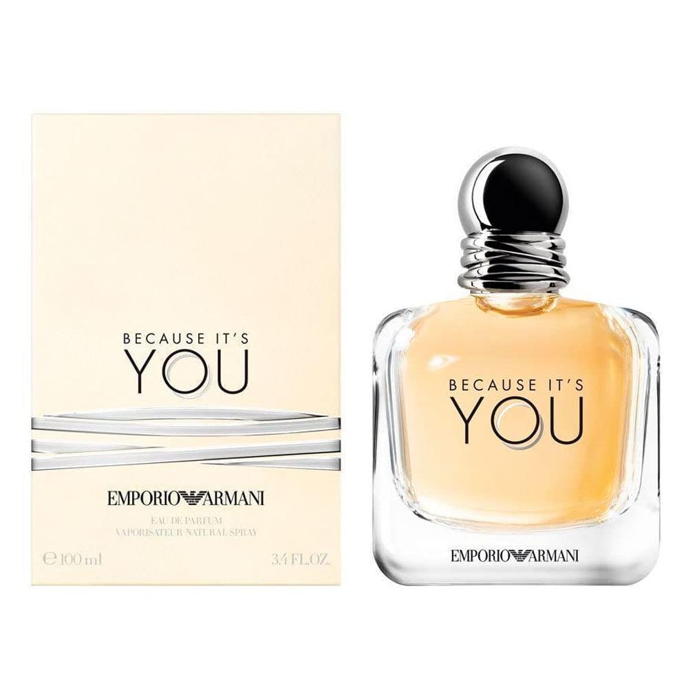 Emporio Armani Because It's You Eau de Parfum, Armani Beauty für Damen, Damenduft, blumig-amberartiger Duft, Neroli, Himbeere, Rose, Vanille und Moschus, 100ml
