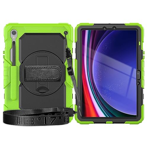 Étui rotatif Samsung Galaxy Tab S10 Lite et S9 FE coque verte