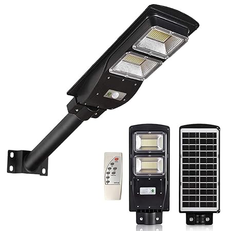Tapetum Solar LED Street Light All in One 40 Watt LED Chip Automatic Motion Sensor with Remote IP65 Waterproof Dusk to Dawn for Outdoor Home Garden Security Lawn Black (with Out Pole, Pack of 1, ABS)