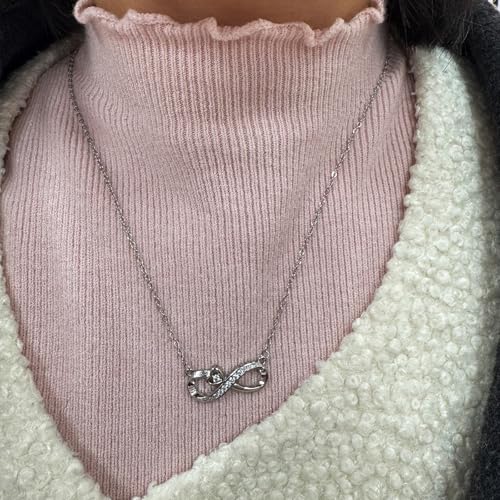 Silver Infinity Heart Necklaces for Women Hypoallergenic Silver Plated Cubic Zirconia Dainty Womens Jewelry Gifts for Mom4