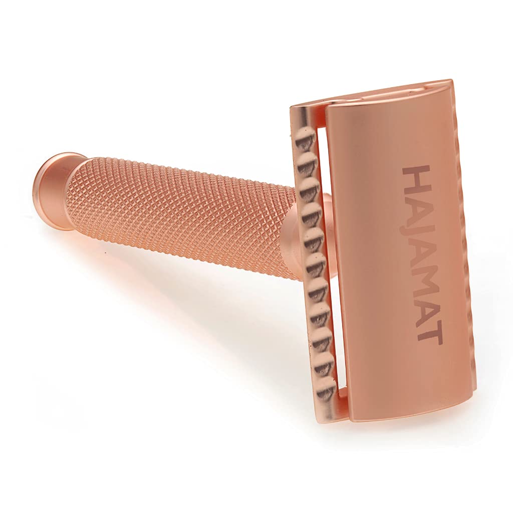 Hajamat Scythe Double Edge Safety Razor for Men| Stainless Steel metal | Classic Single blade razor | Traditional DE closed comb razor| Premium Rose Gold finish| fits all double edge blades-image-49