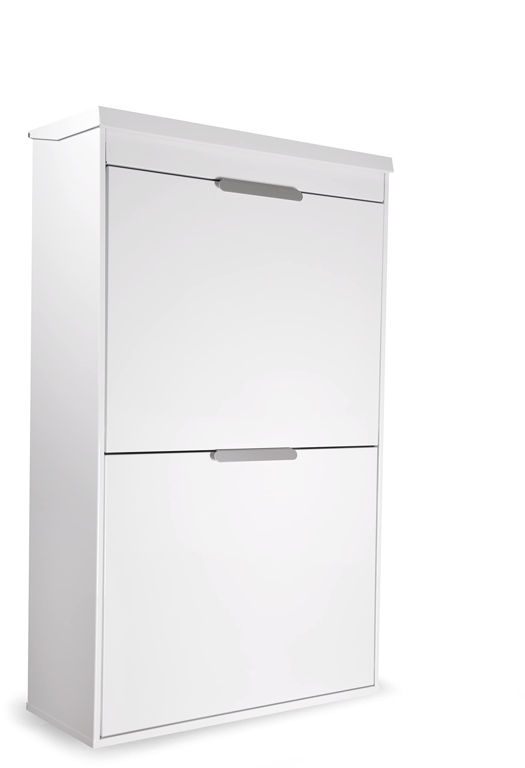 Arregui Ecoclas Plus CR621-E Cubo de Basura y Reciclaje de Acero de 4 Compartimentos con Bandeja Superior | 4x17L (68L) | Cubos de Basura de Cocina | Contenedores de Reciclaje para Casa | blanco