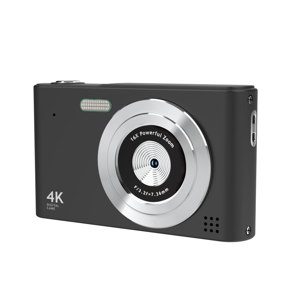 Fotocamera Digitale 4K 48MP Video Cam Zoom 16X Anti-Shake Schermo da 2.4 Pollici Portatile Compatto Per Bambini Studenti Fotografia