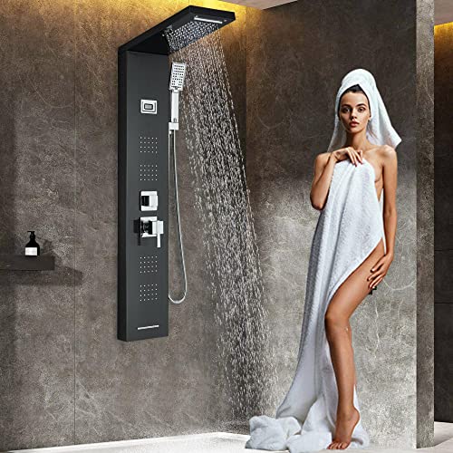 Columna de Ducha de Acero Inoxidable con Sistema Torre: Lluvia, Cascada y Masaje miniatura 1