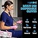 Hand-E Touch Pink Nitrile Gloves 3-Mil Powder-Free Latex-Free Food Safe - Textured Grip for Nail Tech, Esthetician, Cooking, Cleaning Rubber Disposable Gloves 100-Ct Box