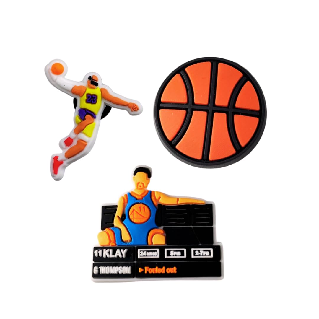YellowCult Pack of 3 Shoe Charms for Clog Shoes, Wristband Charm, Shoe, Bracelet Decoration or Party Gifts [Basketball] (B0C9YBH3GK) Amazon Price History, Amazon Price Tracker