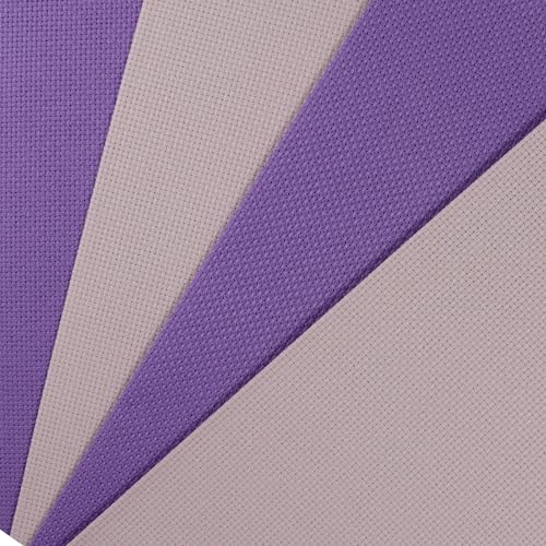 Image of KCS 4 pc of 12 inch x 18 inch(30cmx45cm) 14CT Counted Cotton Aida Cloth Cross Stitch Fabric (Lavender+Pink)