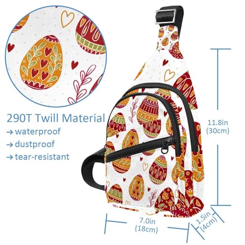 Bolsa de pecho impermeable con estampado abstracto dibujado a mano para hombre 5