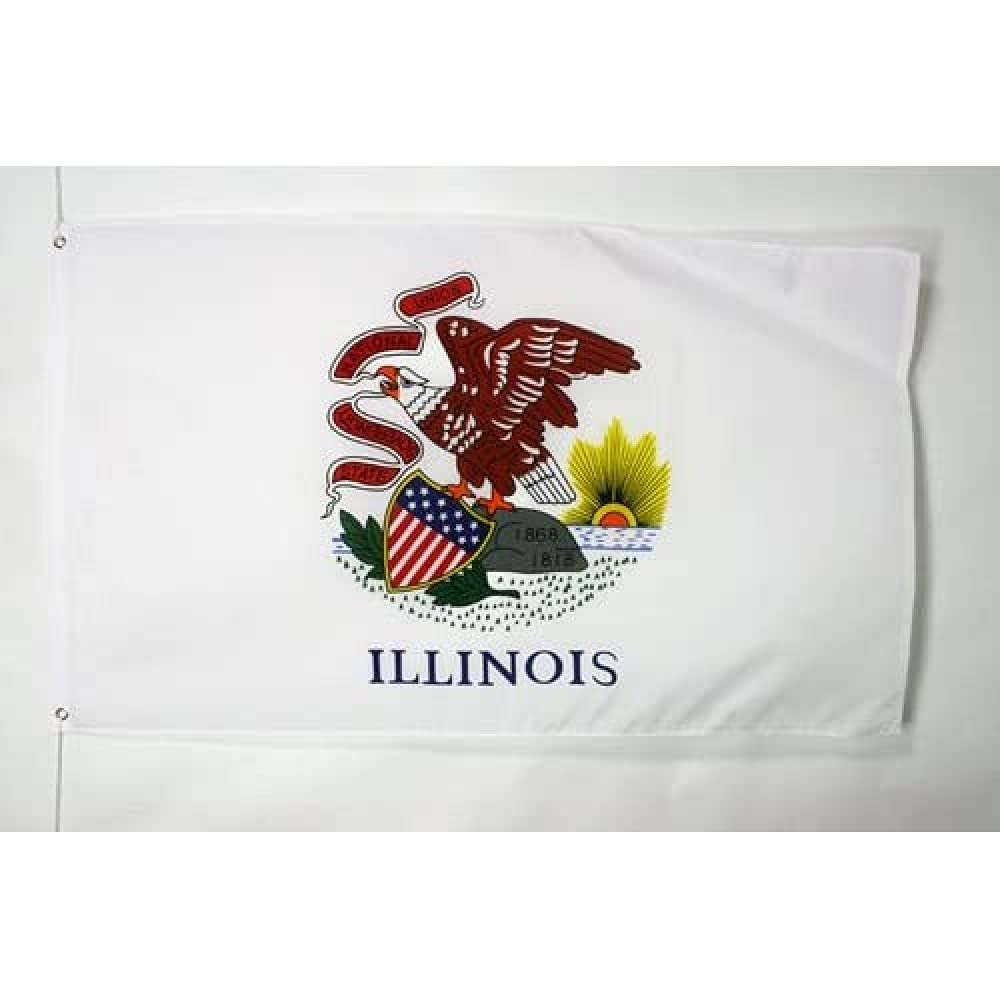 AZ FLAG, Illinois Flag, 2x3 Ft, 100D Polyester Us State Of Illinois Banner with Two Metal Grommets, Fade Resistant