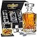 WHISISKEY Whiskey Karaffe Set - Whiskey Geschenkset - Geschenke f&uuml;r M&auml;nner - M&auml;nnergeschenke Geschenk - Geburtstagsgeschenk Mann - Klassische Dekanter 700ML, 4 Whisky Gl&auml;ser, 4 Whisky Steine