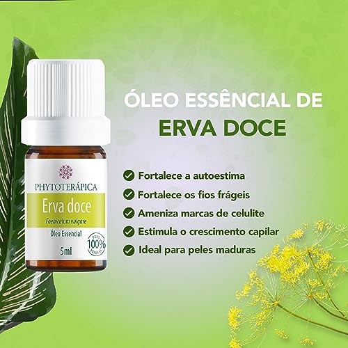 PHYTOTERAPICA- Óleo Essencial de Erva-Doce, Funcho -Para Difusor, Massagem e Aromaterapia -Fortalece