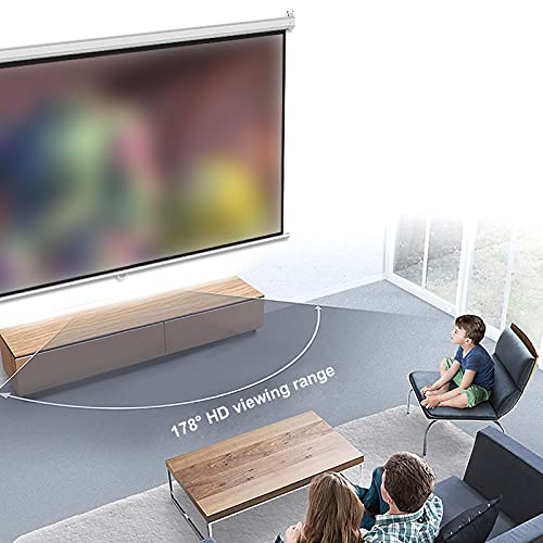 Mogkaaf SYX0813-TYMB2303 Projector Screen Manual Pull Down Projector Screen With Auto-Lock For Home Theater Presentation, 4:3/16:9 Hd Portable Foldable Projection Screen Wall-Mounted Projection Screen thumb #1