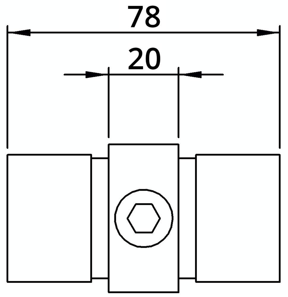 Fenau | element przedłużający/element łączący, wewnętrzny łącznik rurowy, Ø 33,7 mm, żeliwo ciągliwe galwanizowane, ocynkowane ogniowo, w zestawie śruby