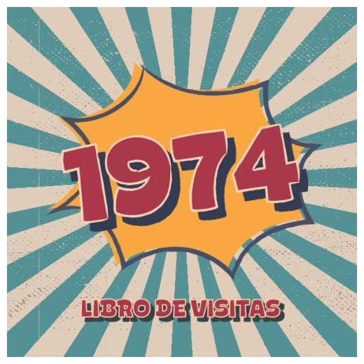 1974 Libros de Visitas: Libro de visitas para fiestas de cumpleaños de estilo retro para que la familia y los amigos inserten saludos y mensajes | 100 páginas | Vol 3