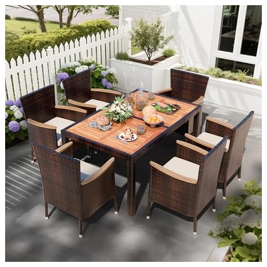 Modern 7-Piece Wicker Dining Set