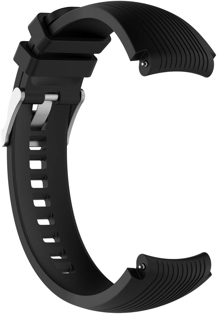 LOKEKE22mm Replacement Straight-Line Silicone Wrist Band Strap For Samsung Galaxy Watch(46mm)/ Samsung Gear S3 SM-R380 SM-R381 SM-R382(Silicone Black)