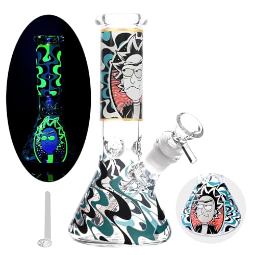 Bong de vidrio luminoso Masenyee de 20 cm con cuenco y colador de...