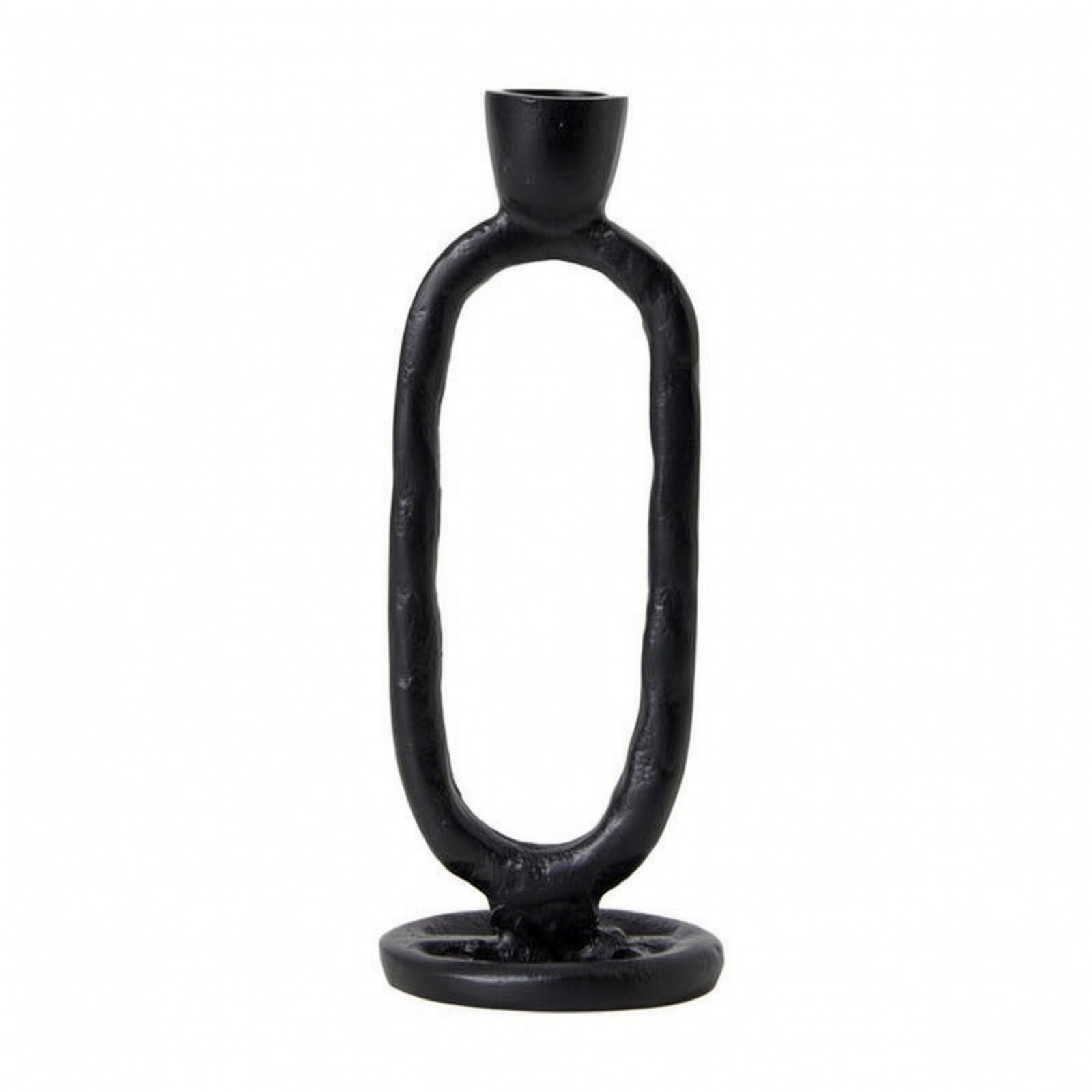 rockible Porte-Bgie En Aluminium Noir Élégant Chandelier Structure Cintrée Résistant à Températures Élevées Décoration D'intérieur pr Soirées Dces, 7.5x18.5cm