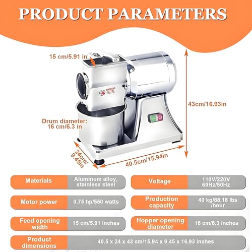 Rallador eléctrico de queso 550W acero inoxidable miniatura 4