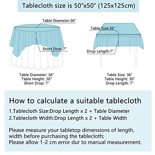 Image of B-COOL Sequin Tablecloth Shimmery Tablecloth Tabletops for Tables Baby Blue Shimmer Table Fabric for Wedding Christmas Birthday Decoration 50x50 Inch