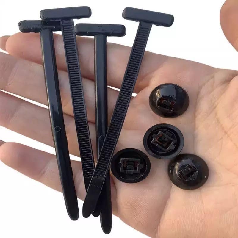 200 pezzi di fascette stringicavo universali in nylon, resistenti, autobloccanti, con supporto for cavi, fissaggio automatico, vite, spelafili(200 packs)