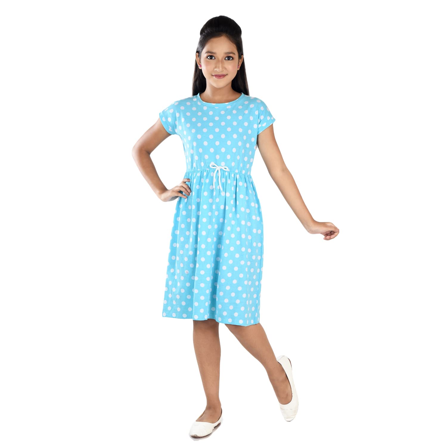 Clothe Funn Girl's Striped Regular Fit Frock