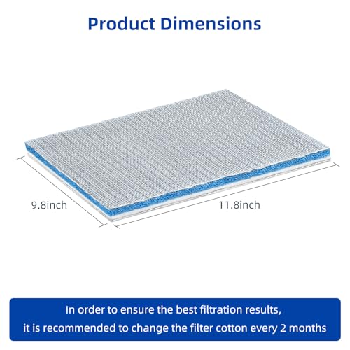 Image of Filtration Aquarium Filter Media, Filter Floss, Sponge, and Pad Offering Efficient Filtration Exceptional Water Permeability Customizable Sizing (Blue)