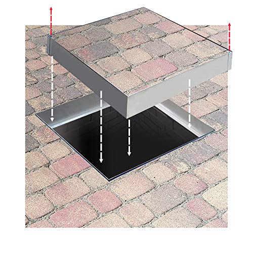 Schachtabdeckung 800x800x80 Schachtdeckel Aluminium Auspflasterbar Gullideckel EN124 A15