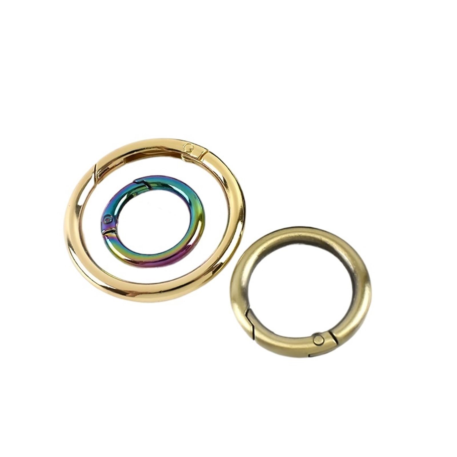 16 Pièces Anneaux à Ressort En Métal (O-rings) - Alliage De Zinc - 4 Tailles - Pour Sacs, Porte-clés, Bricolage