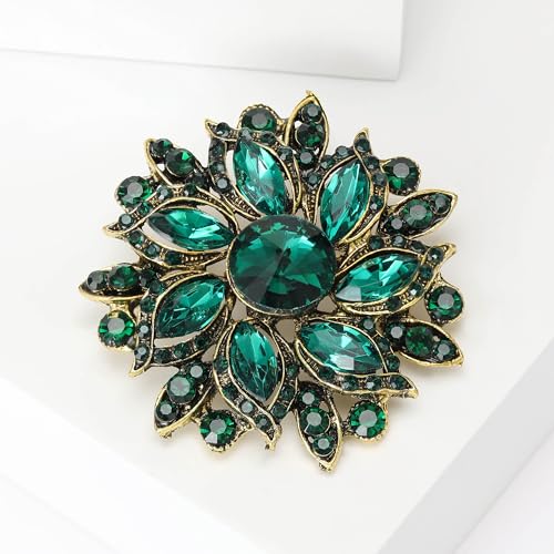 Image of Trendy Large Rhinestone Flower Brooches 8-color for Women Luxury Office Party Casual Pins Jewelry Accessories Gifts