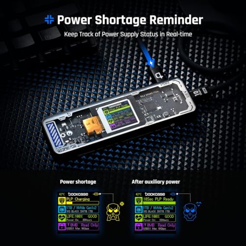 Smart 2280 M.2 NVMe SSD Enclosure con LCD Negro miniatura 7
