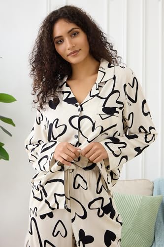 Image of YiNi LuLu Womens Pajamas Set 2 Piece Long Sleeve Sleepwear Button Down Pjs Lounge Set Nightwear with Pockets