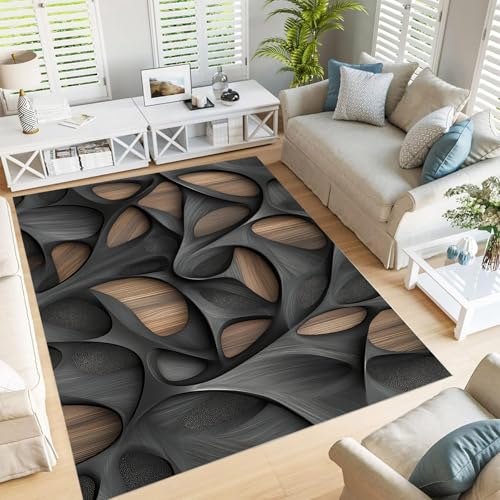 Tapis de salon 200 x 300 cm moderne à motif géométrique lavable - 2