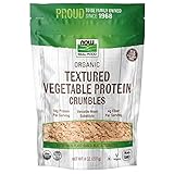NOW Foods, Organic Textured Soy Protein Granules, Non-GMO, Versatile, Vegetable-Sourced Protein, 8-Ounce (Packaging May Vary)