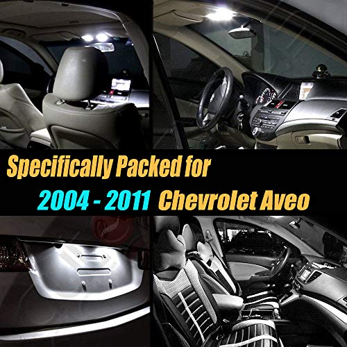Kit de 8 lámparas LED blancas super 6000K para interior Chevrolet Aveo miniatura 2