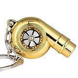 Maycom Creative Spinning New Chrome Polished Gold Turbo Turbocharger Keychain Key Chain Ring Keyring Keyfob,make Whistle Sound