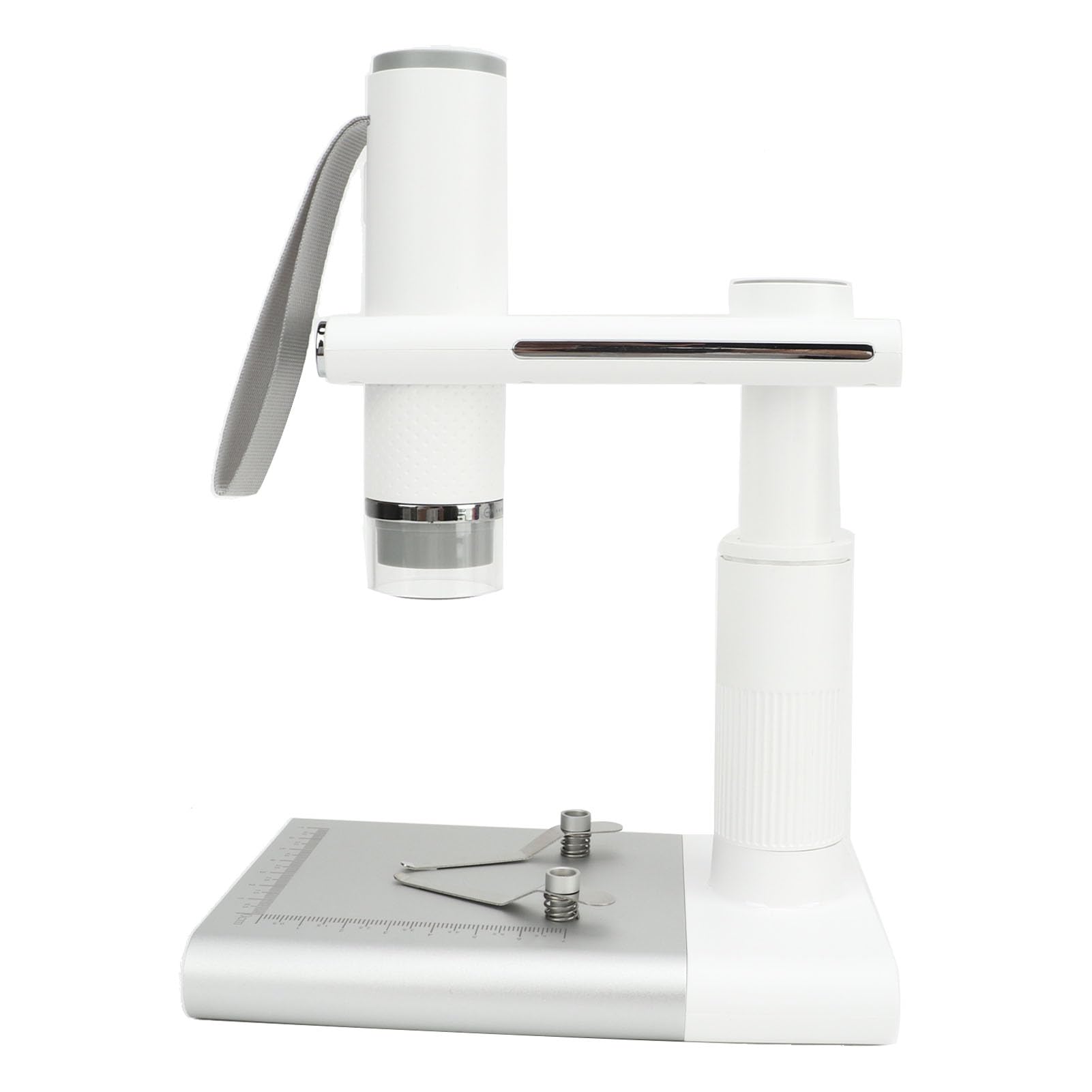 Jiawu Microscopio Digitale Portatile Ingrandimento 50-1000X HD 2MP Ricaricabile con Tipo C, 8 Luci LED, Batteria a Lunga Durata, per SMS su Tessuti, Ispezione di Gioielli, Ispezione PCB, 10M (WHITE)