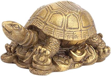 HERCHR Feng Shui Turtle, Copper Turtle Feng Shui Tortoise Ornament Chinese Turtle Figure Turtle Animal Decorative Collectible Fengshui Desktop Decor