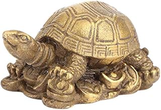 HERCHR Feng Shui Turtle, Copper Turtle Feng Shui Tortoise Ornament Chinese Turtle Figure Turtle Animal Decorative Collectible Fengshui Desktop Decor