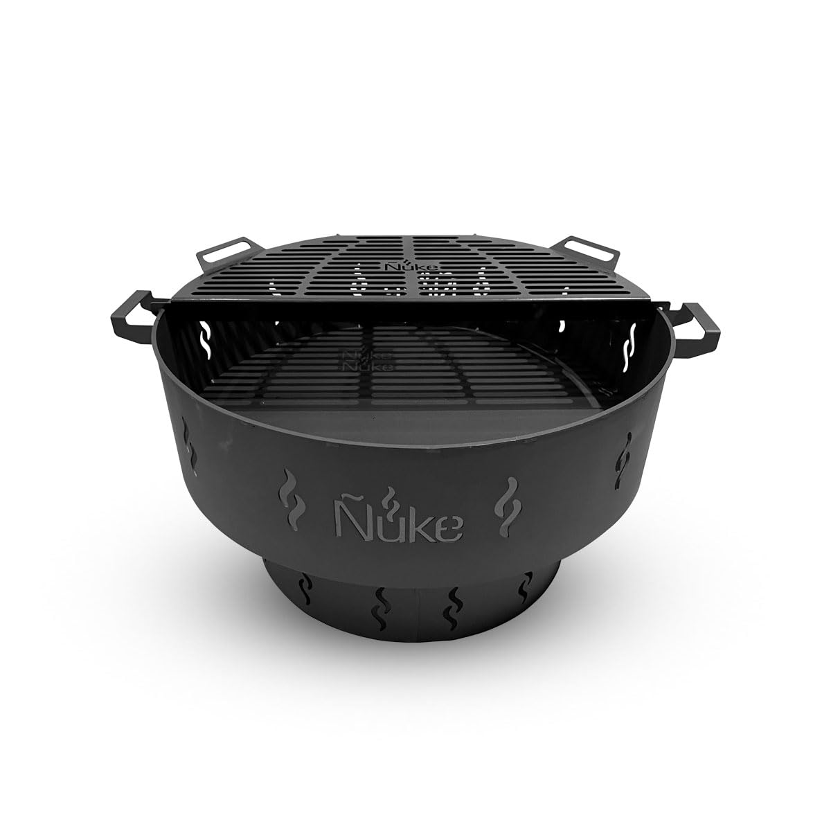 Parrilla Fogonero de Carbon, Grill, Barbacoa 80 P con doble emparrillado Uso Exterior Redondo, Color negro Medidas: 84 cm diamentro 41 cm alto