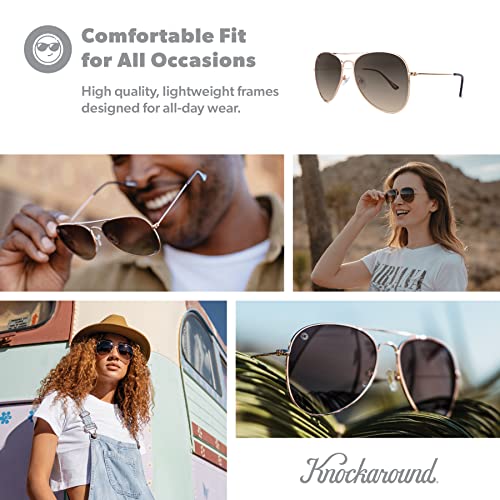 Image of Knockaround Mile Highs Polarized Aviator Sunglasses for Men & Women - UV400 Protection