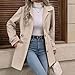 WZMYDBD Mantel Damen Lang Trenchcoat Elegant Wollmantel Einfarbig Wintermantel mit Knöpfen Revers Windjacke Outdoor Warm Strickjacke Herbstmantel Winter Windjacke Dicke Übergangsjacke Winterjacke