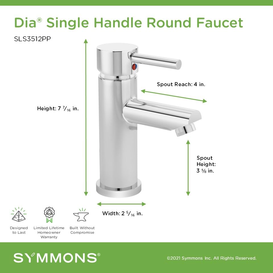 Symmons Dia Single-Hole Single-Handle Bathroom Faucet with Push