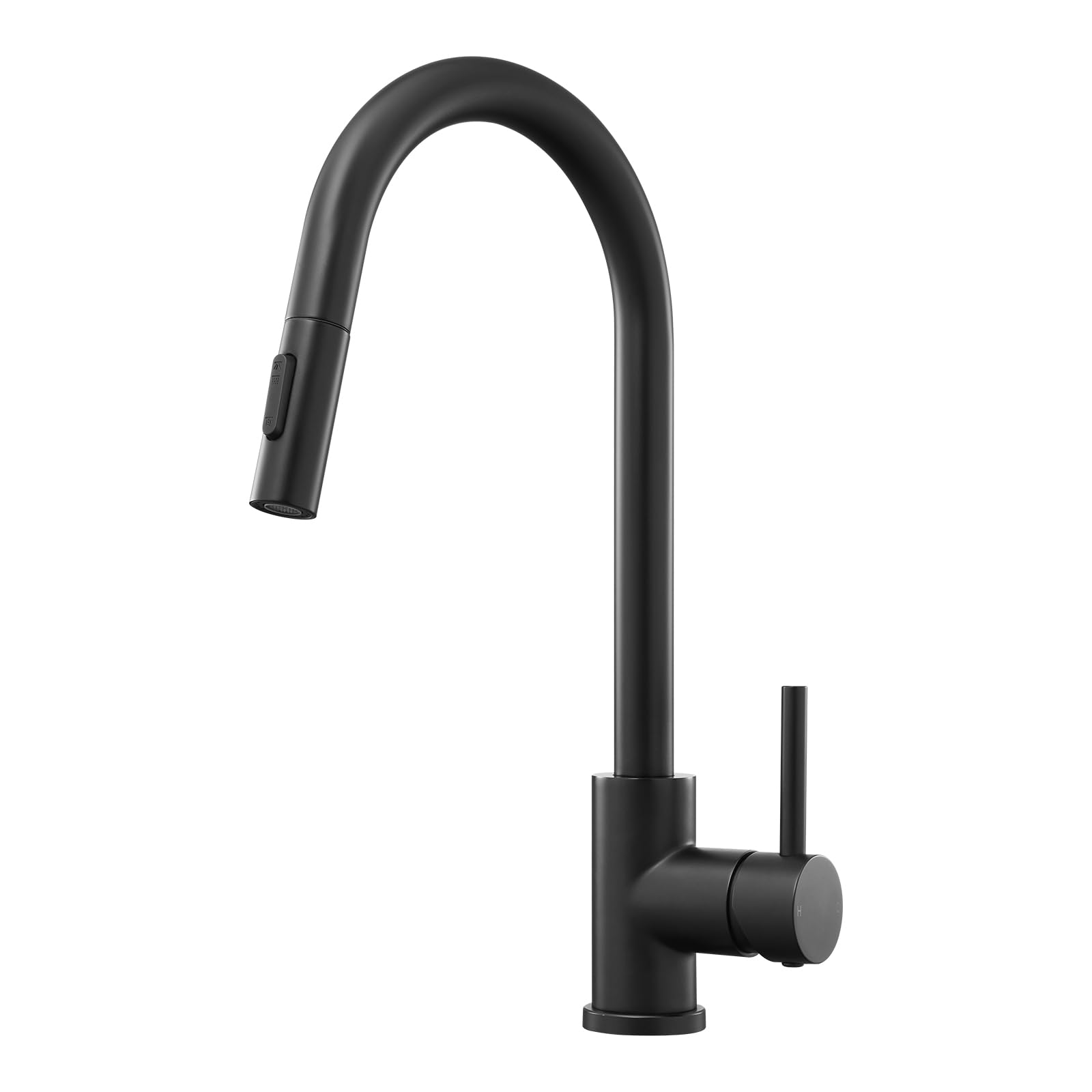 Yardmonet Matte Black - 161 Kitchen Tap With Pull Out Spray, Kitchen Sink Taps 1 Hole, High Arc Swivel 360 With 2 Spray Mode Kitchen Faucet (Matte Black)