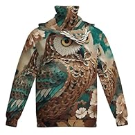 Thoughtful Design: Featuring a stylish hood and a convenient neck gaiter, this Owl hoodie not only enhances your look but also provides extra warmth and protection, making it perfect for chilly days Premium Material: Our Owl Mens Hoodies Pullover is ...