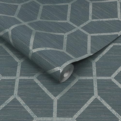 Boutique Asscher Geometric Teal Wallpaper