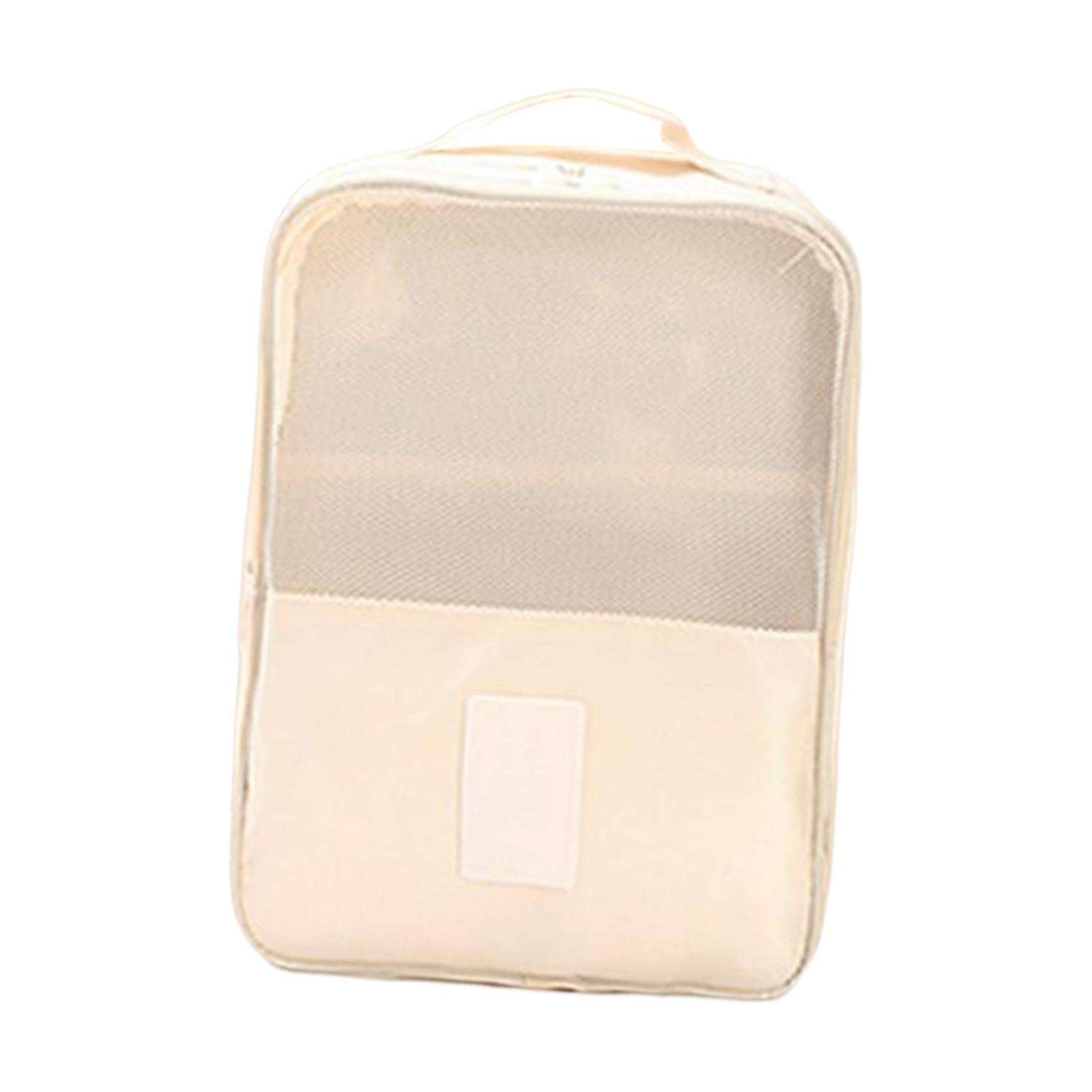 Schuh-Aufbewahrungstasche, Doppelreißverschluss, faltbar, Turnschuhe für Camping, Reisen, Angeln, Beige, 5er-Set (Beige), 29X22X13CM