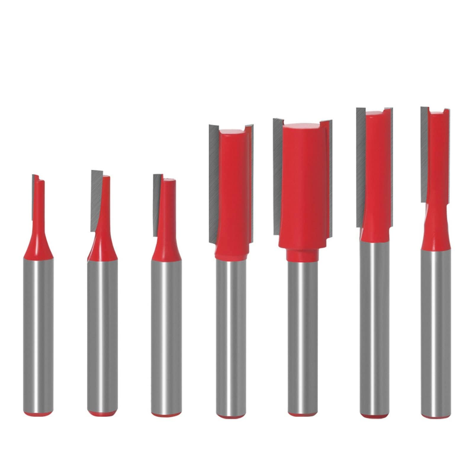 7 Pezzi Punte per Fresatura a Filo Punte per Fresatura a Doppio Flauto Punte per Fresatura Diritta con Gambo da 6mm per Scanalatura della Lavorazione del Legno